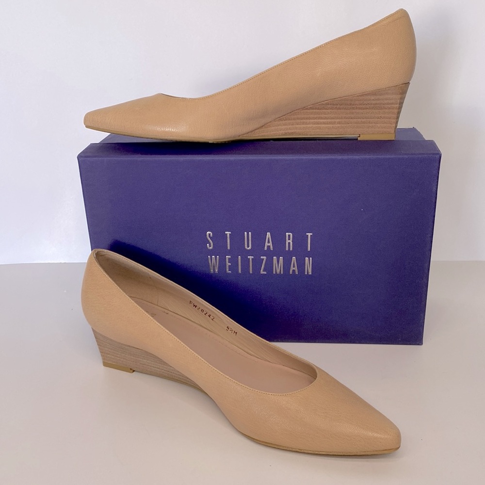 Stuart Weitzman Tan Low Wedges In Size 9.5. - image 1
